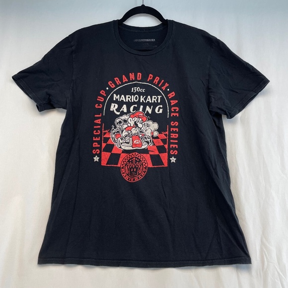 Mario Kart Nintendo Grand Prix Graphic T-Shirt Black Men’s Size Large - Picture 1 of 11